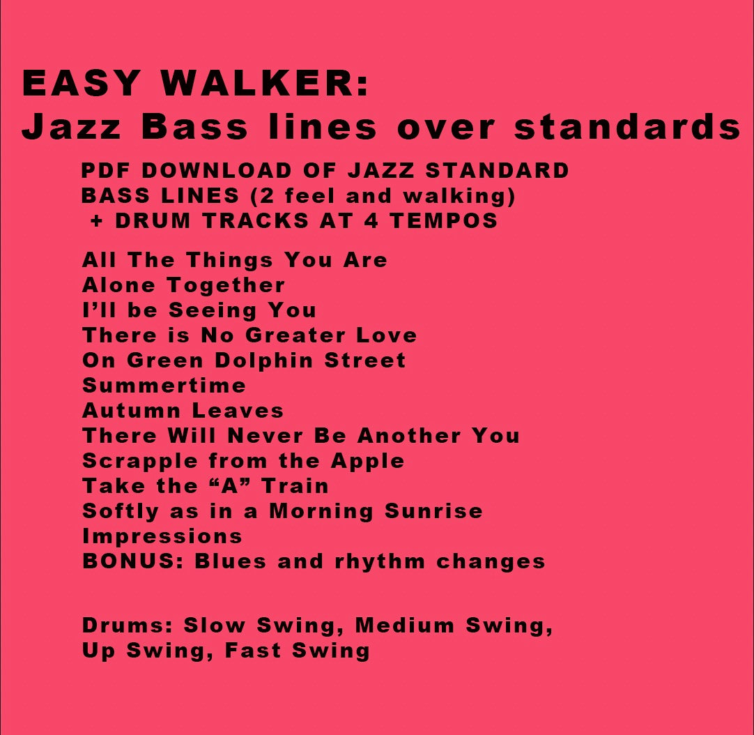 Easy Walker E-Book : Jazz bass lines over standards